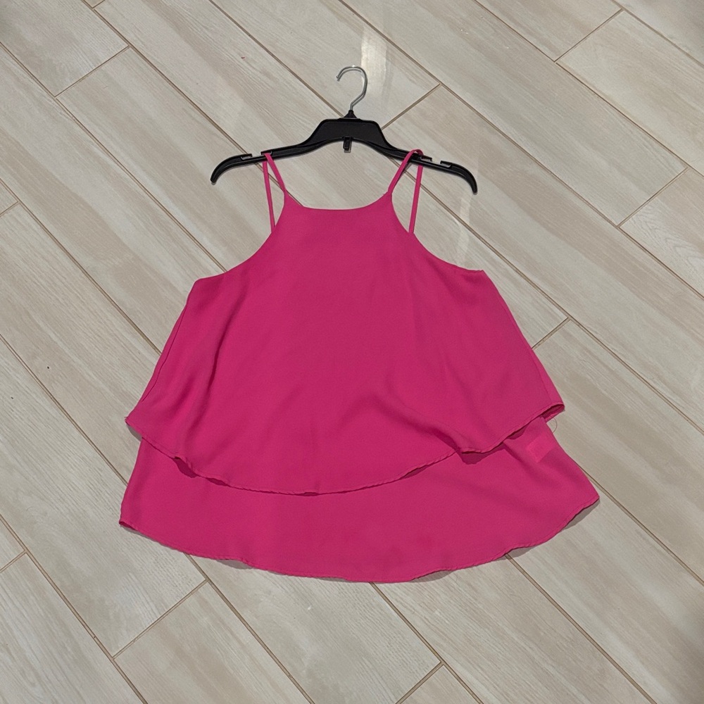 Elegant Pink Layered Women's Blouse